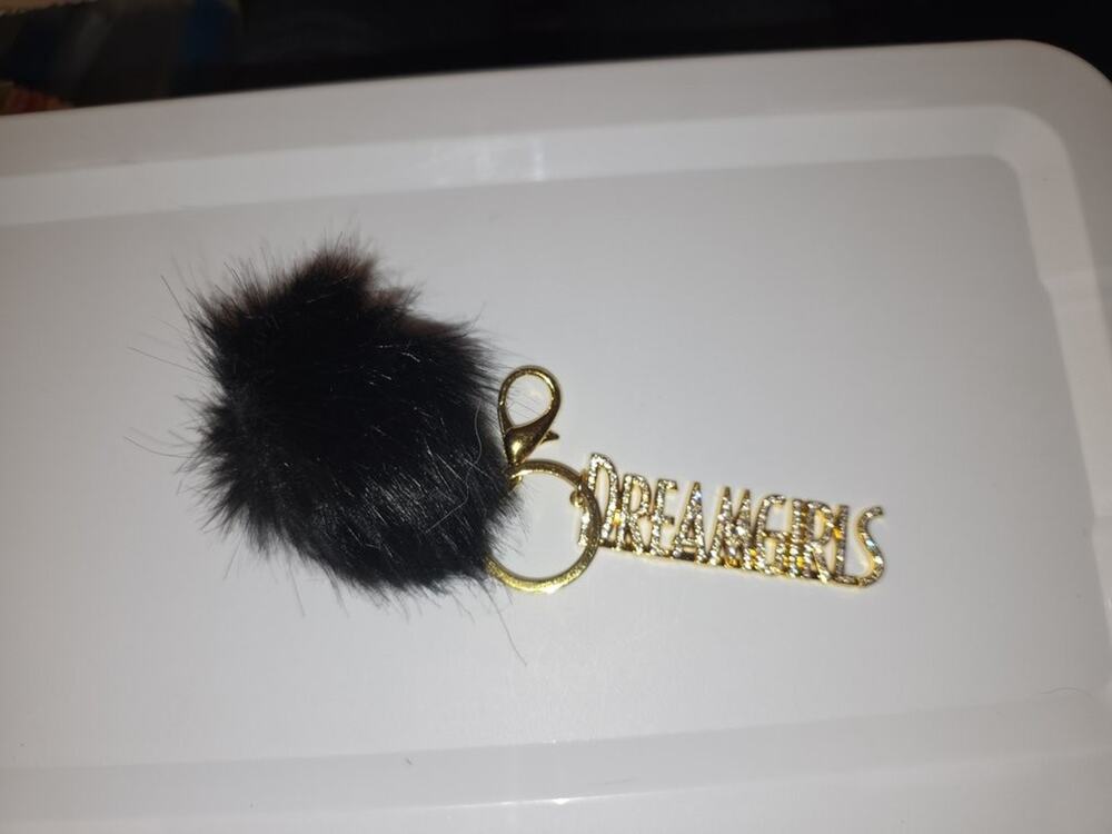 Dreamgirls Keychain with Black Pom Pom